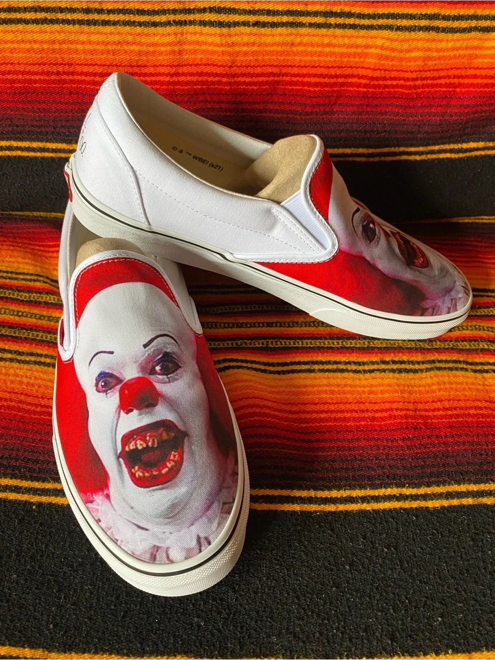 Vans IT Pennywise White & Red Slip-On 'House of Terror' Graphic Slip-On
